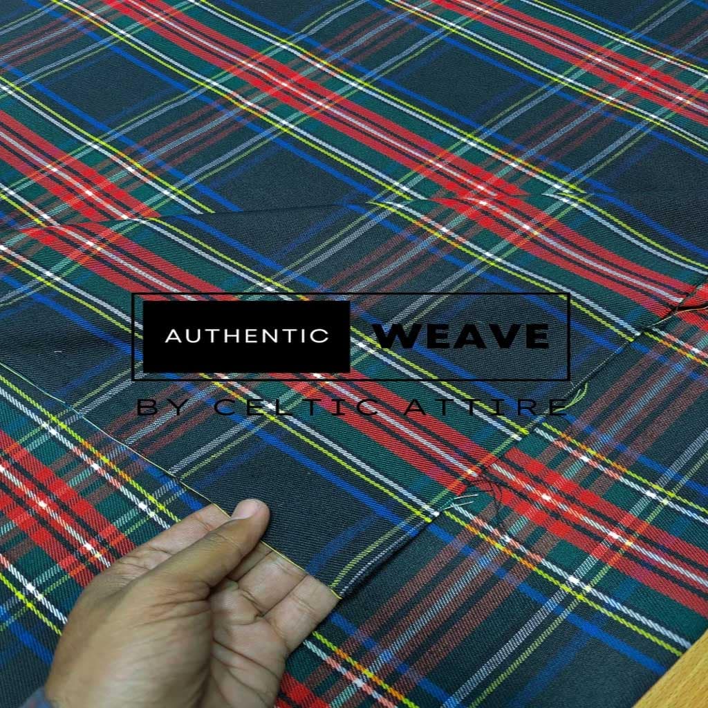 Poly viscose Black Stewart Tartan 16 Oz Acrylic Scottish Tartan