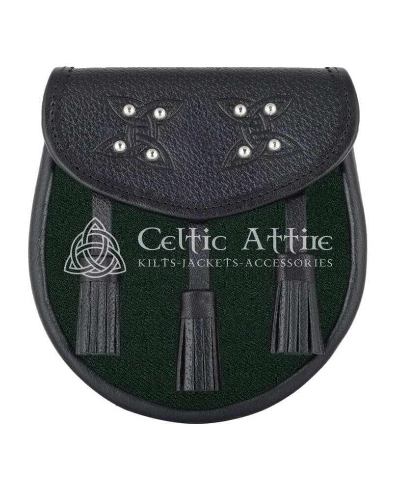 Solid Green Tartan Sporran Solid Green Tartan Sporran